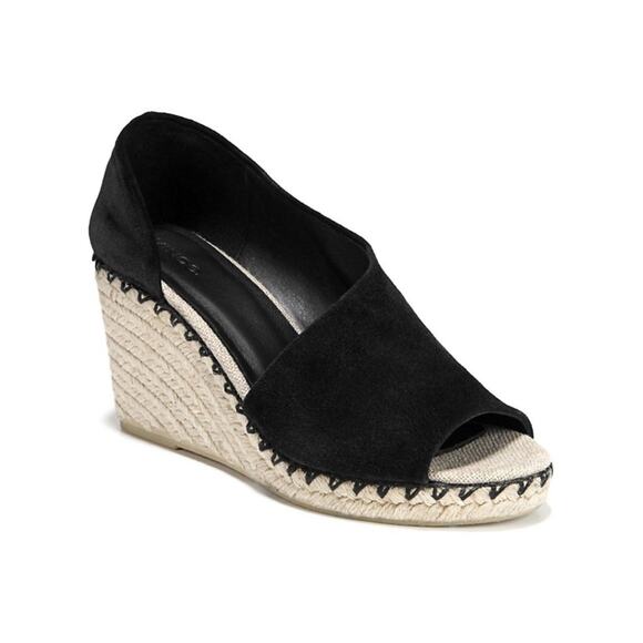Vince Sonora Peep-Toe Suede Espadrille Wedge Sz 8